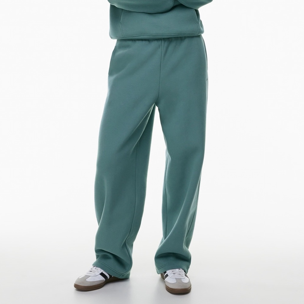 Aritzia Teal Sweatfleece Boyfriend Barrel Pant